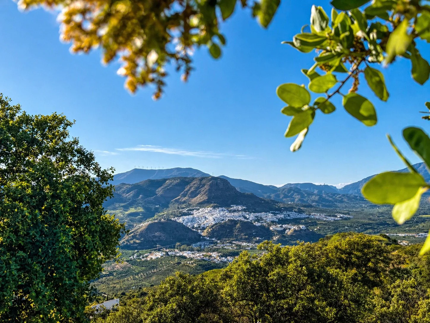 Scenic valley and distant mountain views near Casa Lux in Álora