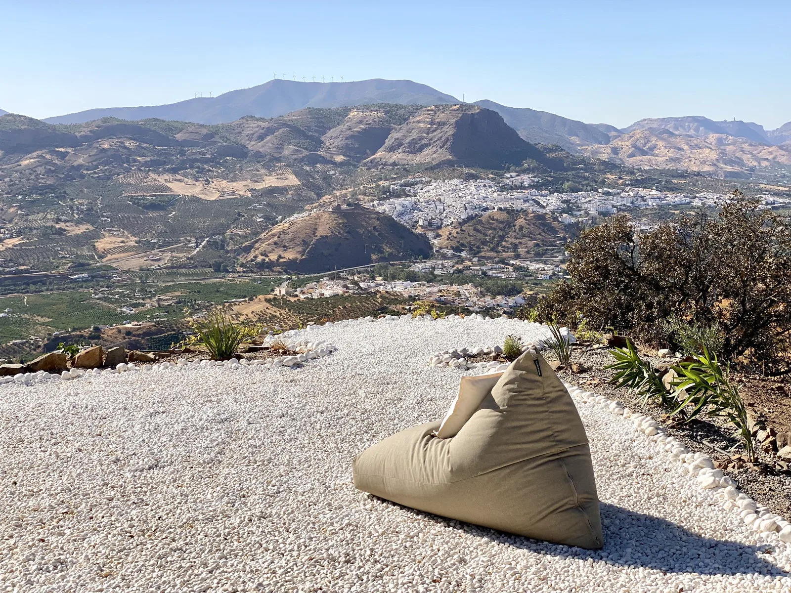 View over Álora and the Guadalhorce Valley from Casa Lux private villa